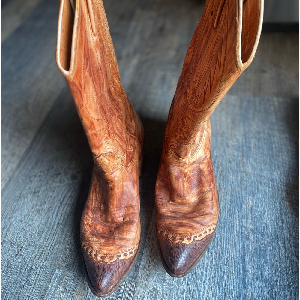 Rare Nocona Leather Cowboy Western Pointy Boots Womens 6 B - Picture 3 of 16